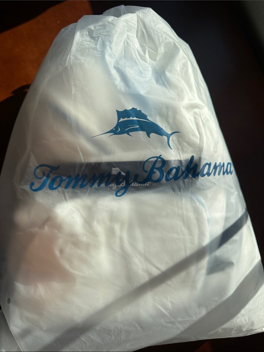 Tommy Bahama White Tote with Blue Logo